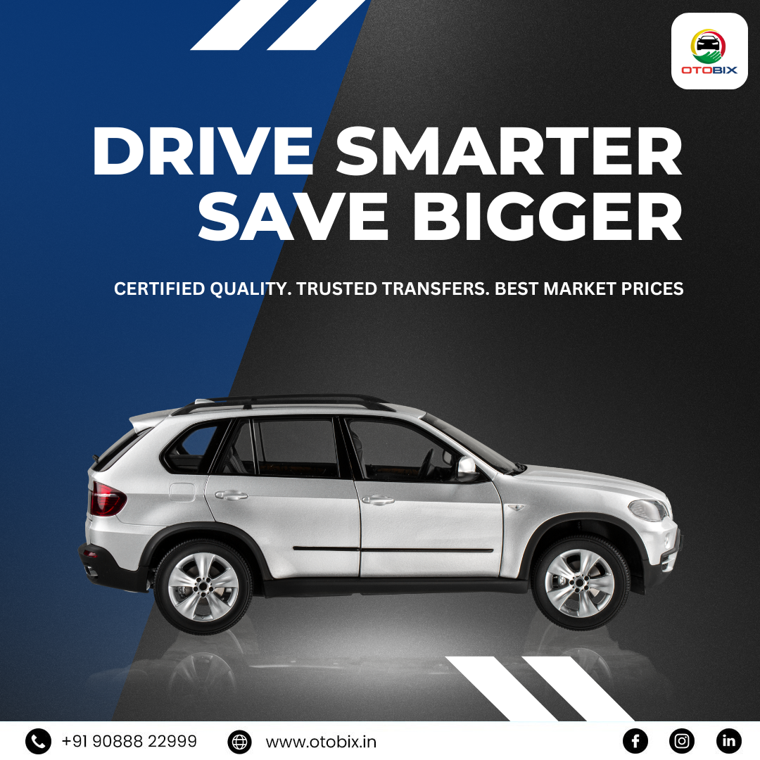 Otobix promotional banner for certified second-hand cars in Kolkata featuring a silver SUV with the headline Drive Smarter Save Bigger.